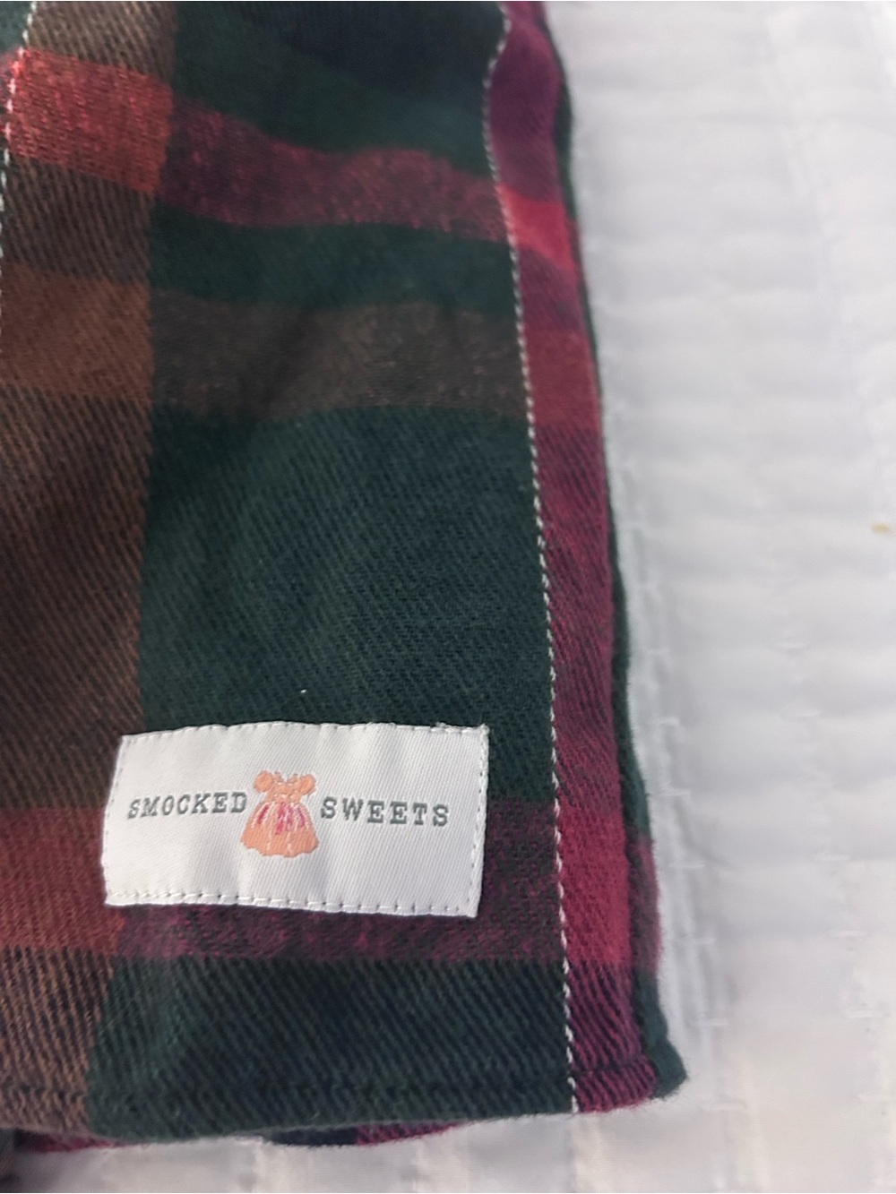 Plaid Puff-Sleeve Dress in Red and Green Holiday Size 5/6 - Picture 5 of 9